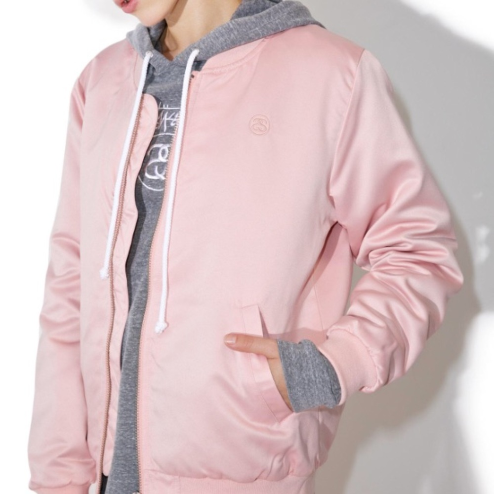 Stussy Union Bomber Jacket in Blush
